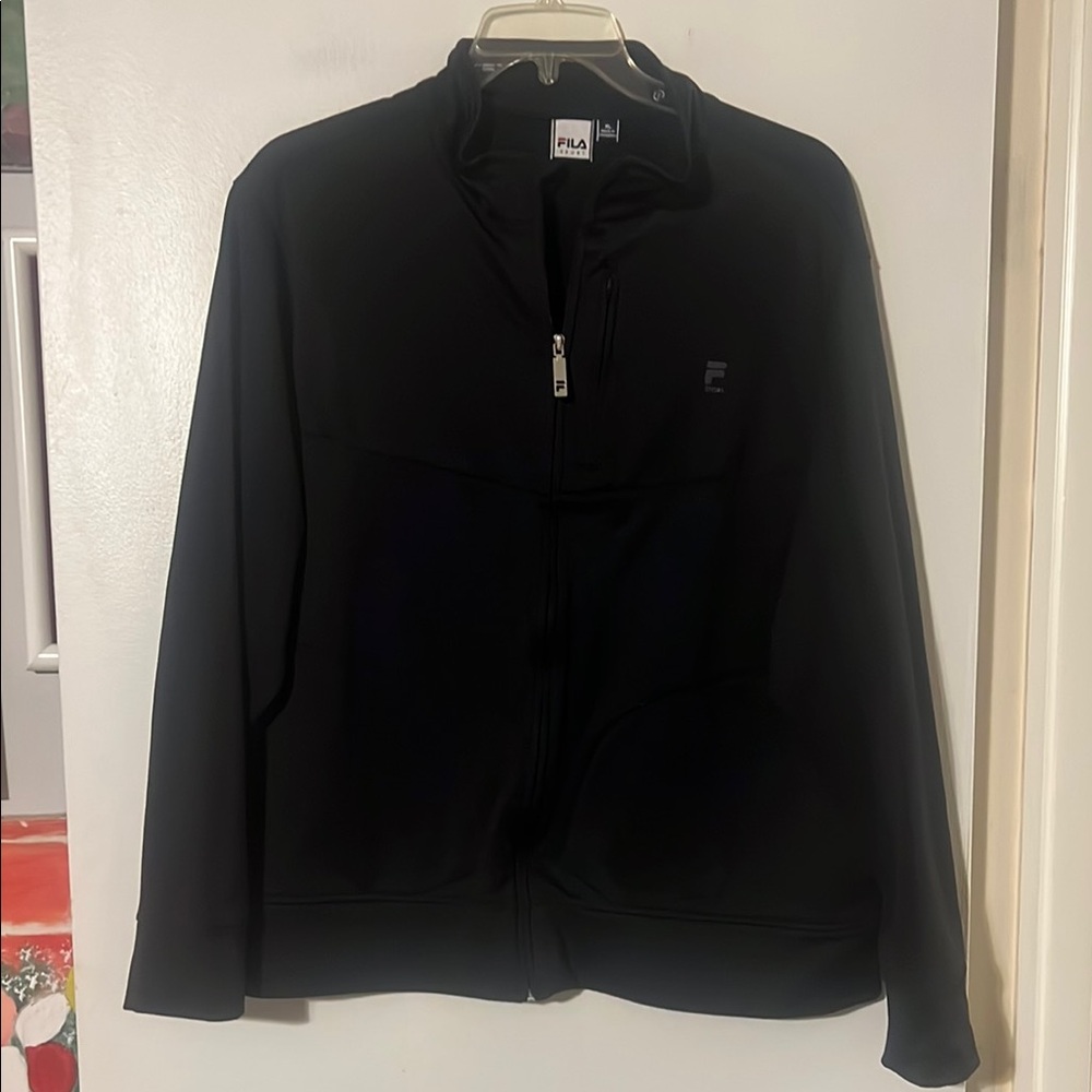 Fila mens black zip front jacket